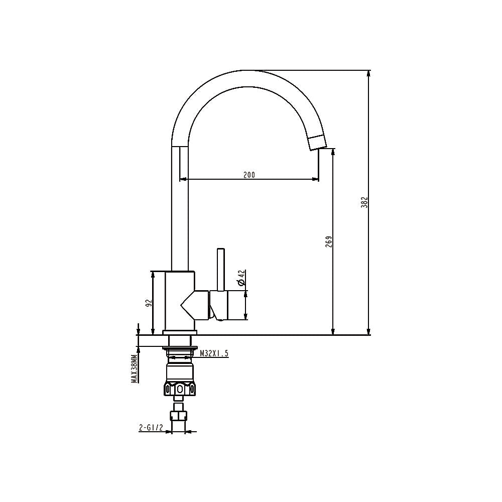 Progo Sink Mixer - Gun Metal