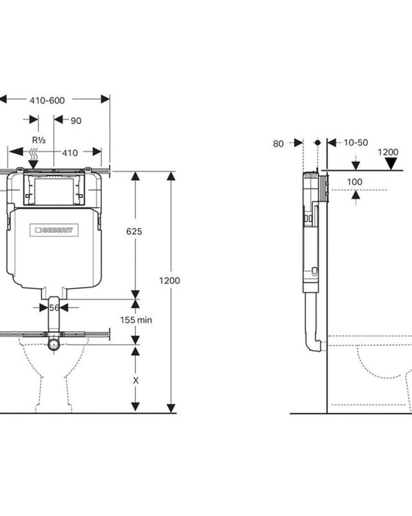Sigma8 Concealed cistern front press 4 star