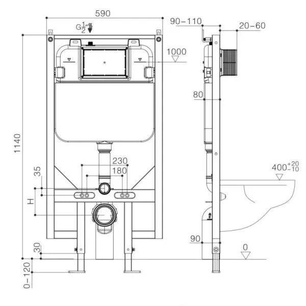 R&T Framed In Wall Cistern G30031