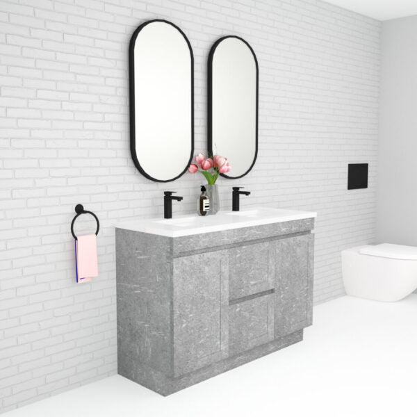 Boston Double Bowl 1200mm Freestanding Vanity with Ceramic Top
