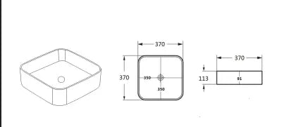 Kliff Fine Ceramic Above Counter Basin LK-KA370-MCW