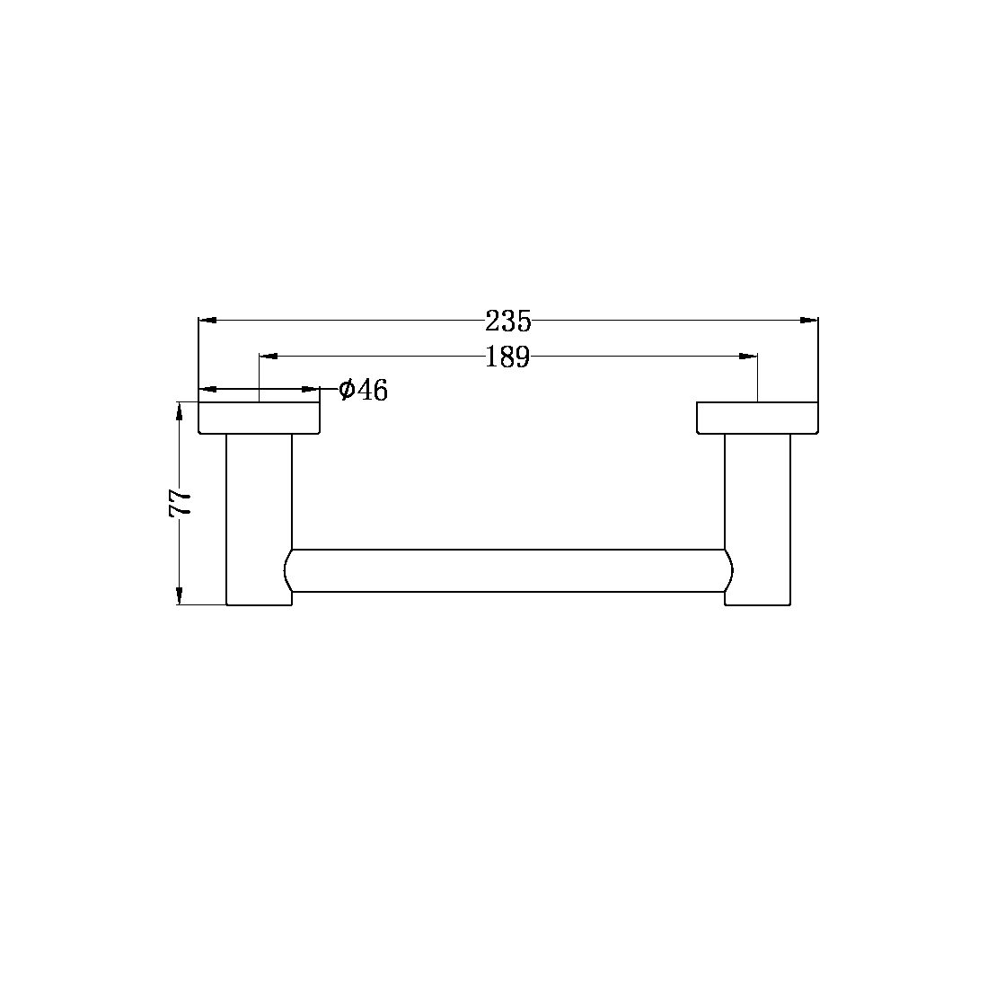 MECCA HAND TOWEL RAIL GUN METAL