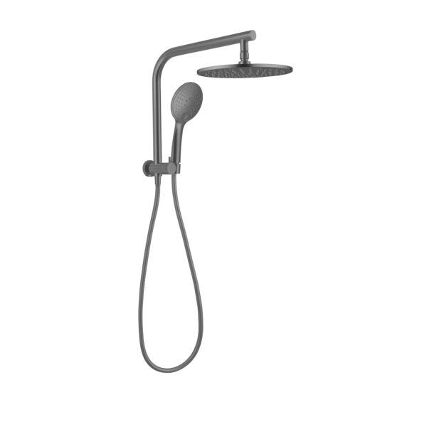 MECCA 2 IN 1 TWIN SHOWER GUN METAL
