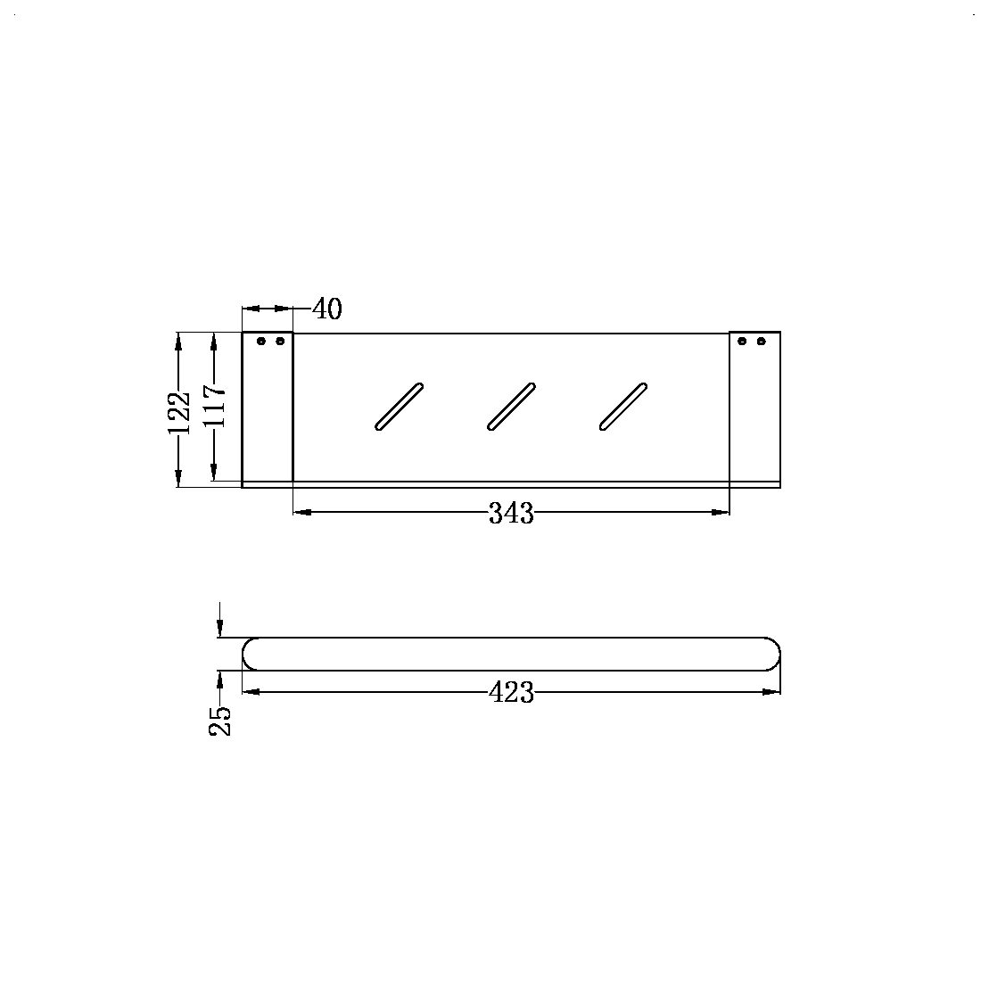 BIANCA METAL SHOWER SHELF BRUSHED NICKEL