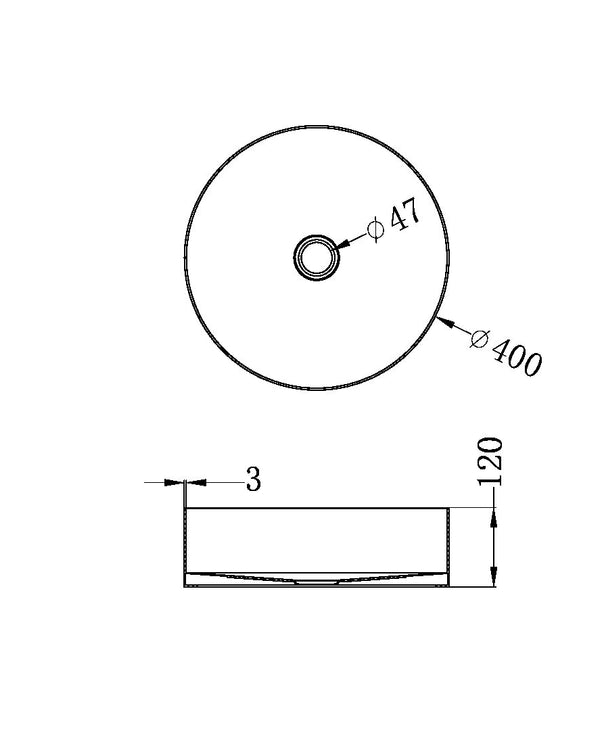 OPAL ROUND 400MM STAINLESS STEEL BASIN BRUSHED GOLD