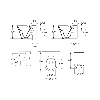 O.novo 2.0 Direct Flush Wall Faced P Trap Slim