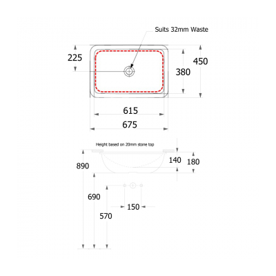 Loop Slim 615 Rect UC Basin NTH |