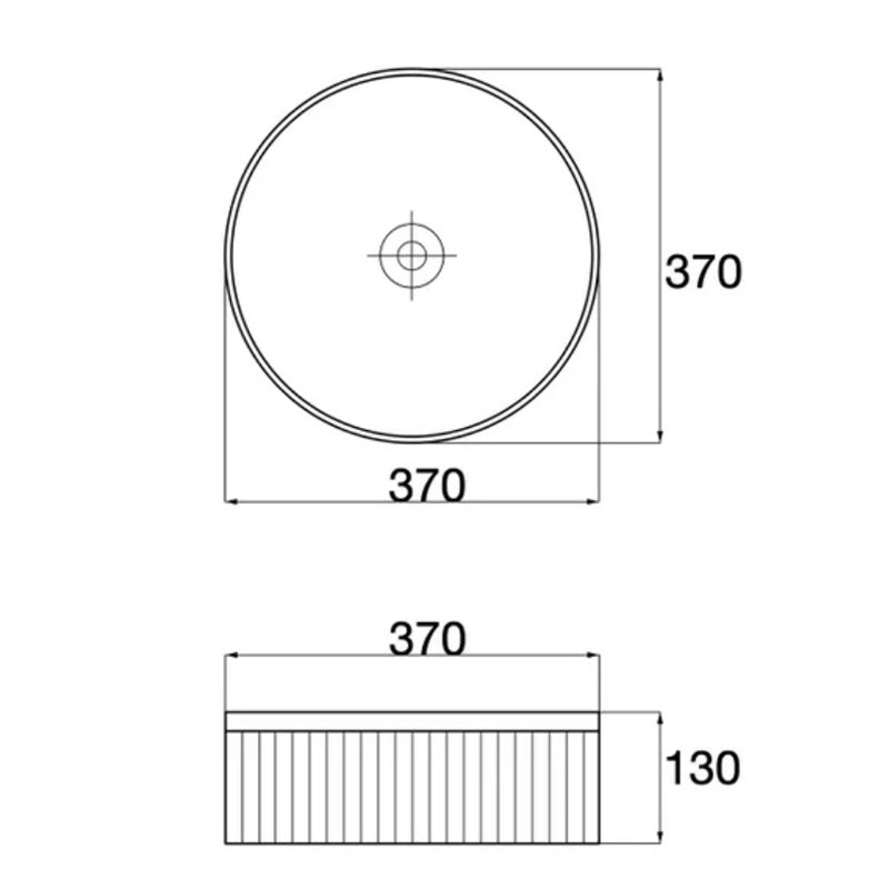 370x370x130mm Matte White Above Counter Basin
