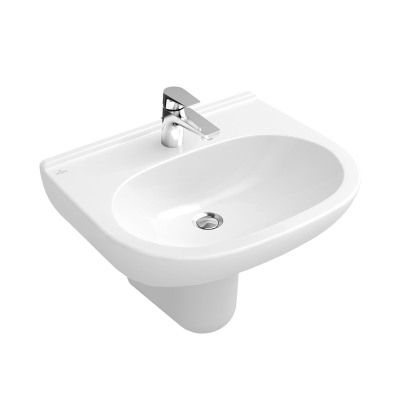 O.novo 550 Wall Basin | 1 Tap Hole | No Overflow | Trap Cover