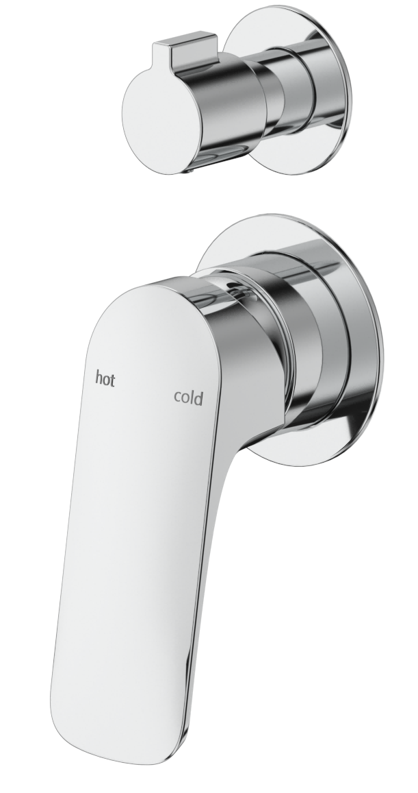 Kaza Shower Mixer Diverter - 2P - TRIM KIT ONLY Chrome