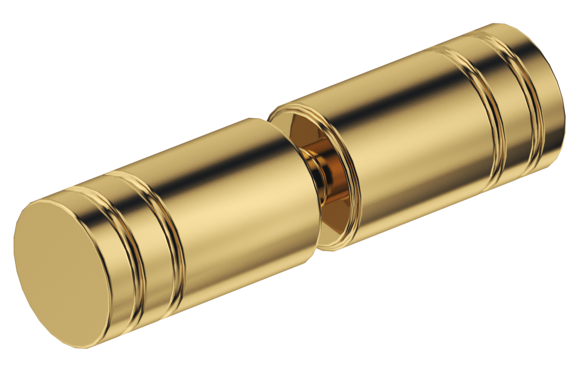 Shower Screen Handle Round Slotted Shiny Gold