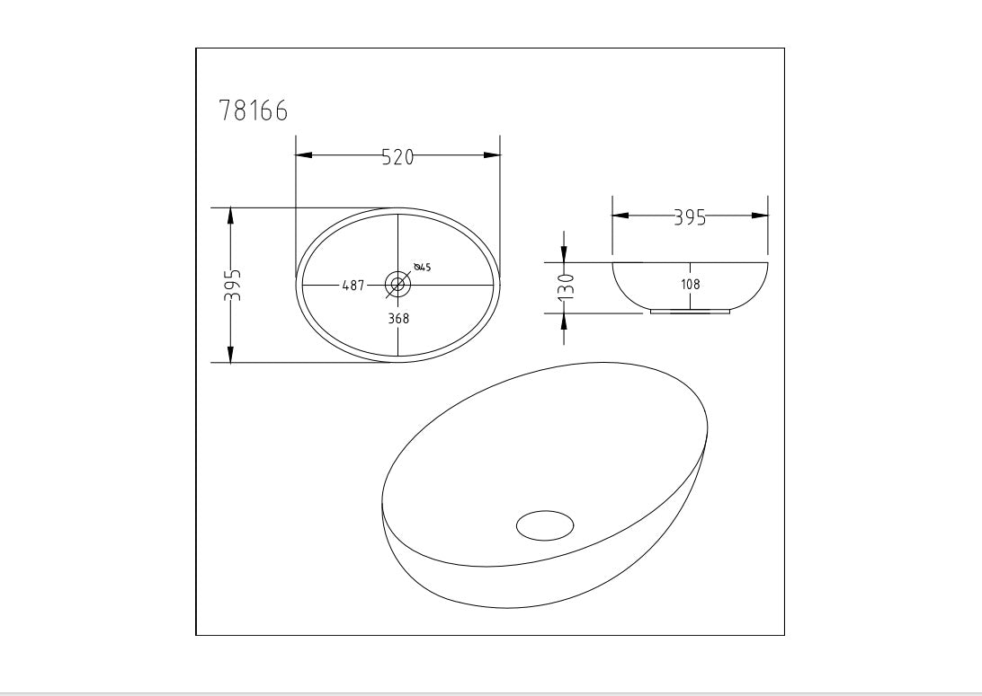 Carey Fine Ceramic Above Counter Basin LK-CRA520-MCW