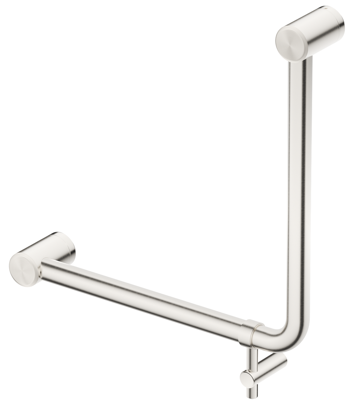 Mica Care Grab Rail - Curved 90 Degree - 450x450mm Brushed Nickel