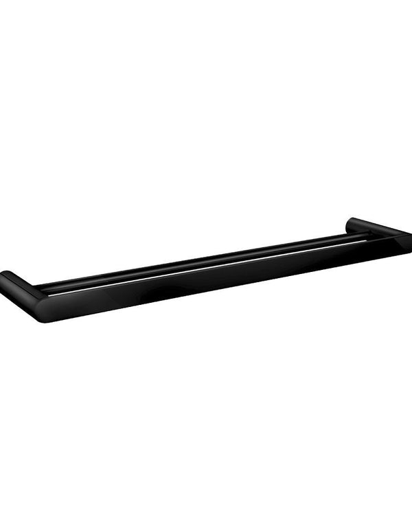 Bellino High Gloss Black 600mm Double Towel Rail