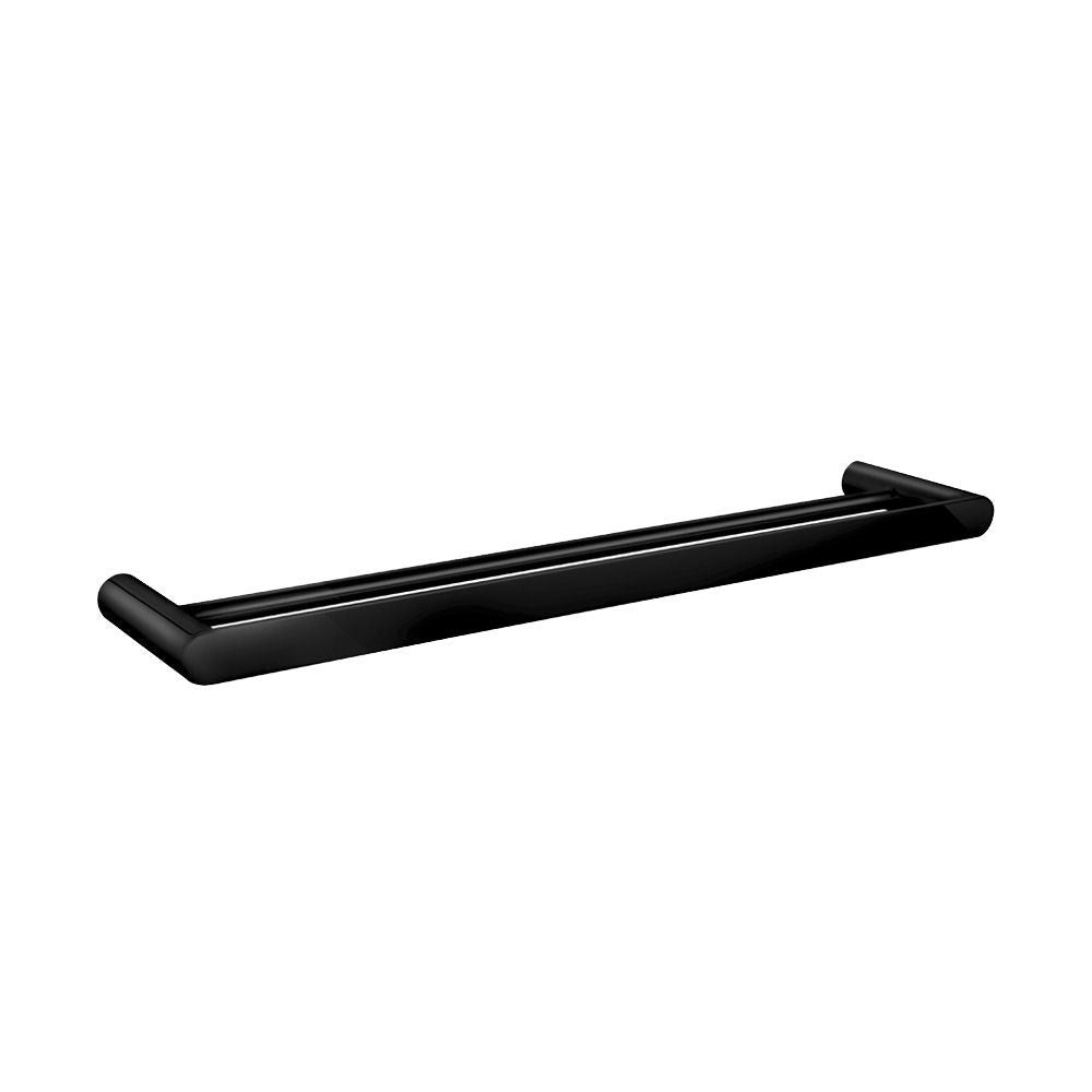 Bellino High Gloss Black 600mm Double Towel Rail