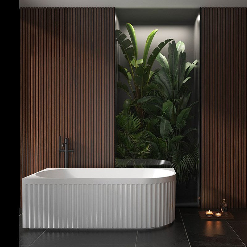 1500x750x580mm Matte White Left Corner Bathtub