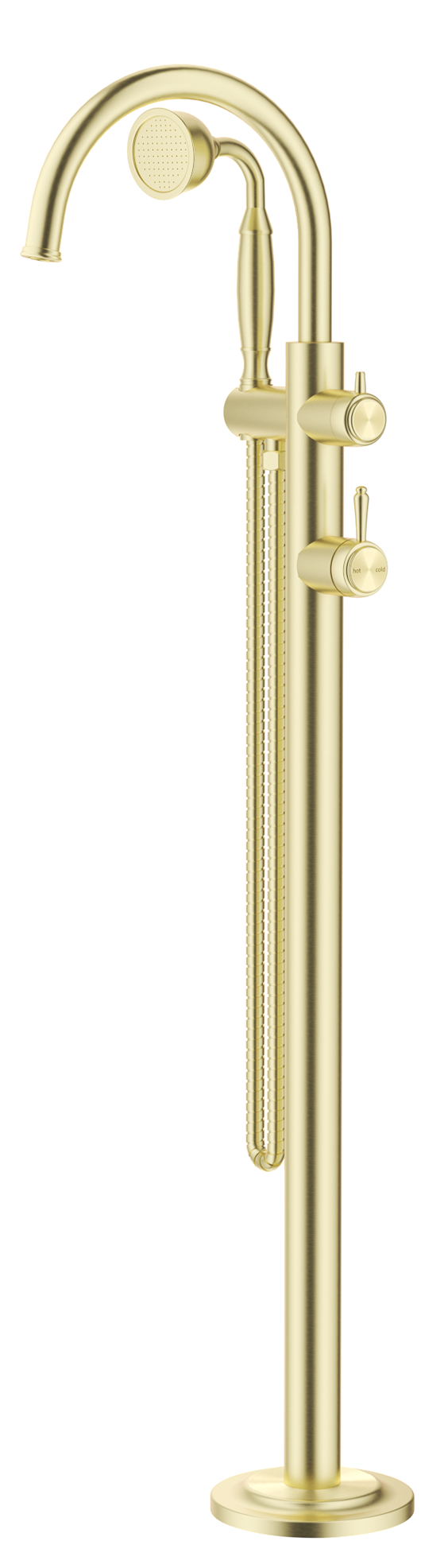 Mica Heritage Freestanding Bath Mixer with Hand Shower French Gold