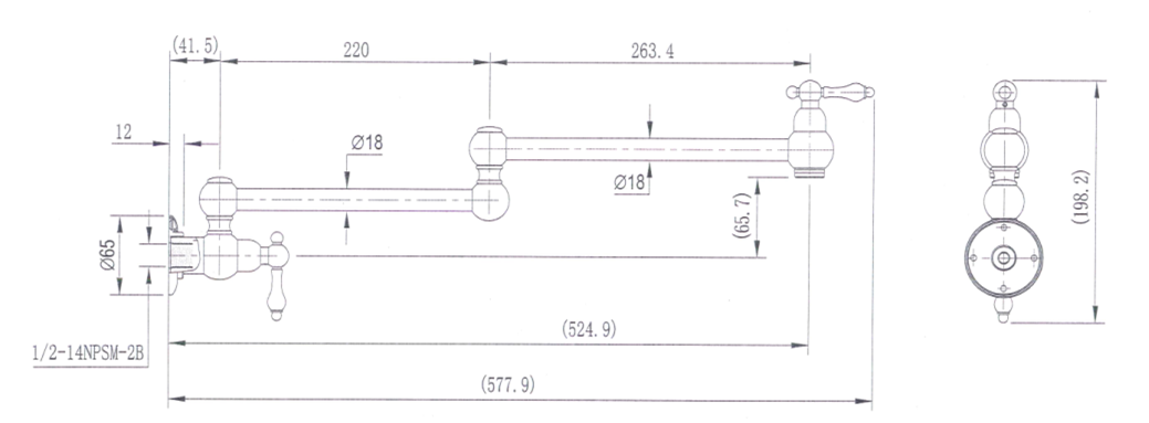 Bordeaux Kitchen Pot Filler - Brushed Bronze