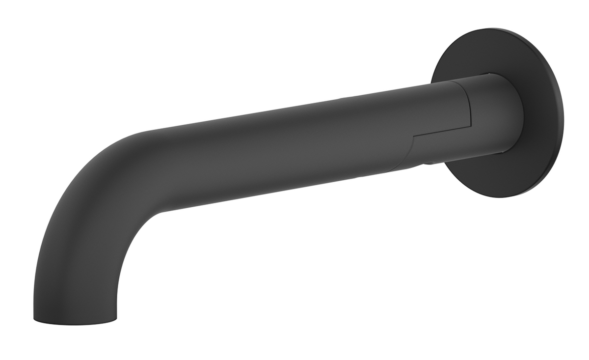 Mica Swivel Bath Spout - Curved Black