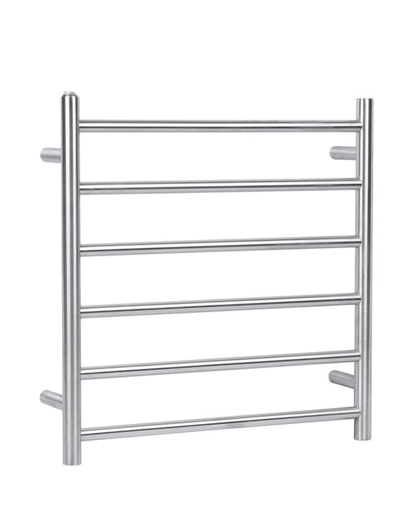 Brushed Nickel Heated Towel Rack 6 Bars