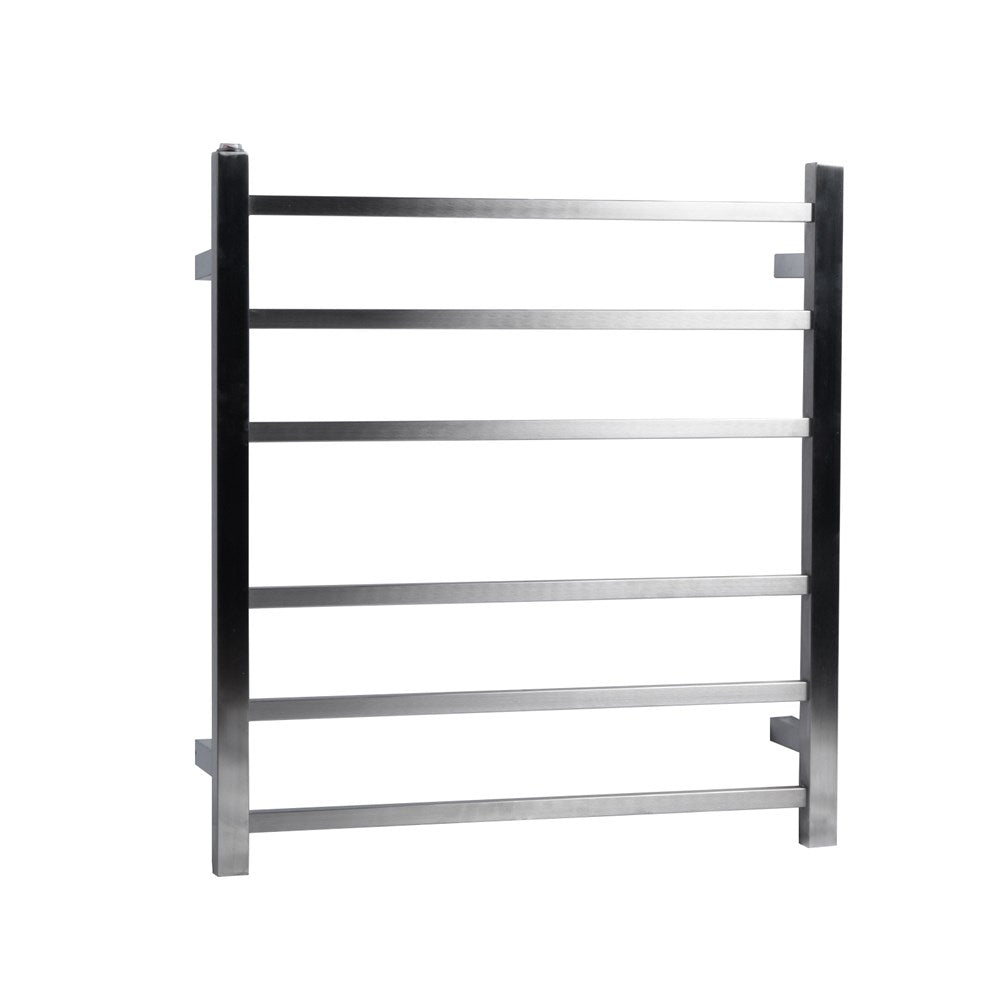 Brushed Nickel Heated Towel Rack 6 Bars