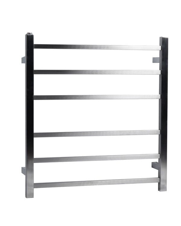 Brushed Nickel Heated Towel Rack 6 Bars