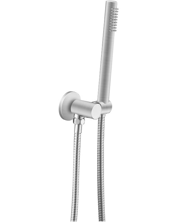 Brushed Nickel Shower Rail with Handheld Shower