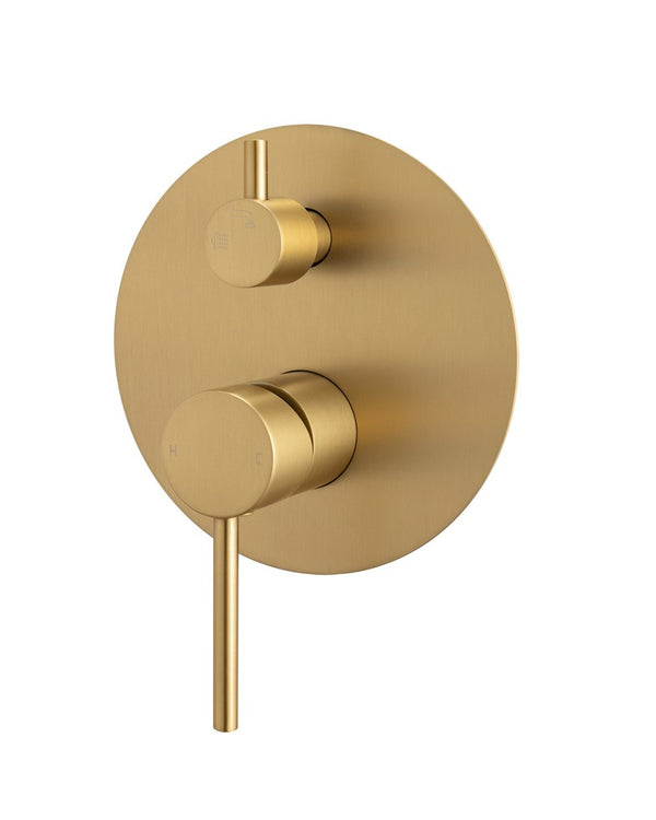 LUCID PIN - Brushed Brass Diverter Mixer