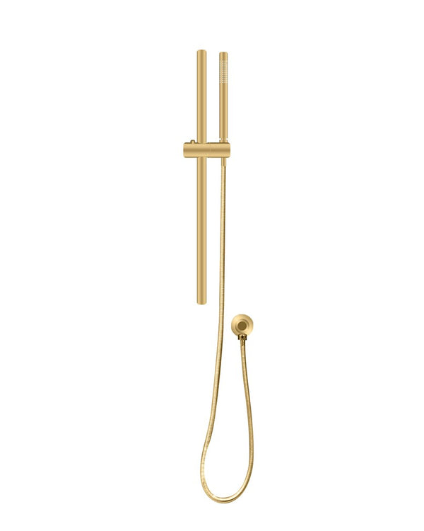 Brushed Brass Shower Rail with Handheld Shower