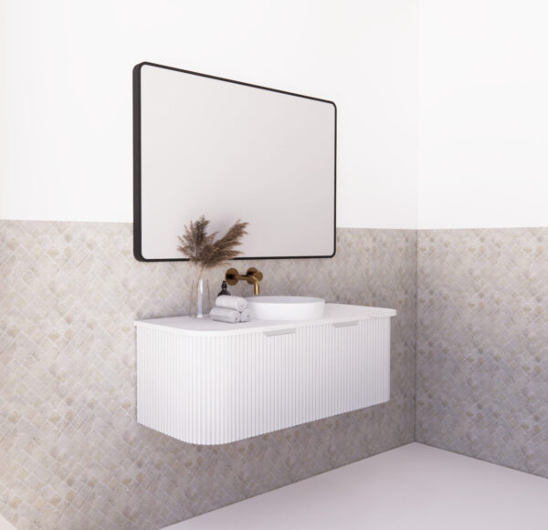 Bergen Matte White 1200mm Wall Hung Vanity with Carrara Stone Top