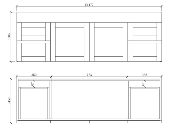 Boston 1500mm Wall Hung Vanity with Ceramic Top