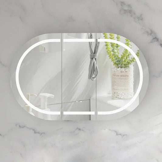 Carysil Mystic 1200x750mm Matte White Oval LED Shaving Cabinet