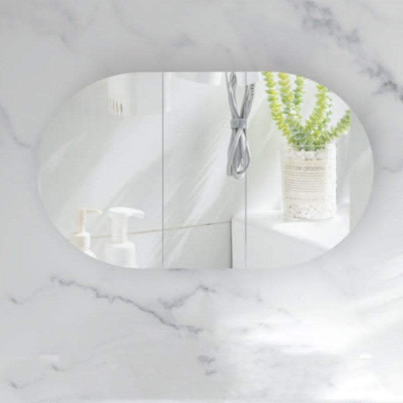 Carysil Mystic 1200x750mm Matte White Oval Shaving Cabinet