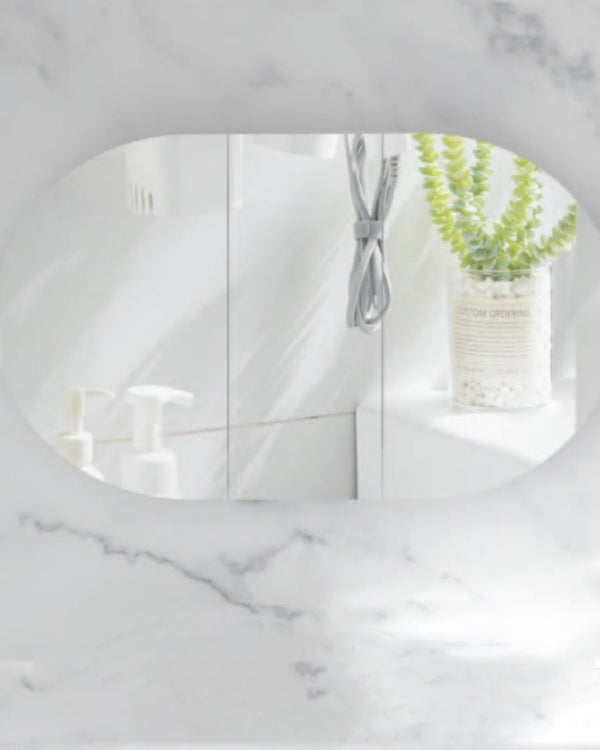 Carysil Mystic 1200x750mm Matte White Oval Shaving Cabinet