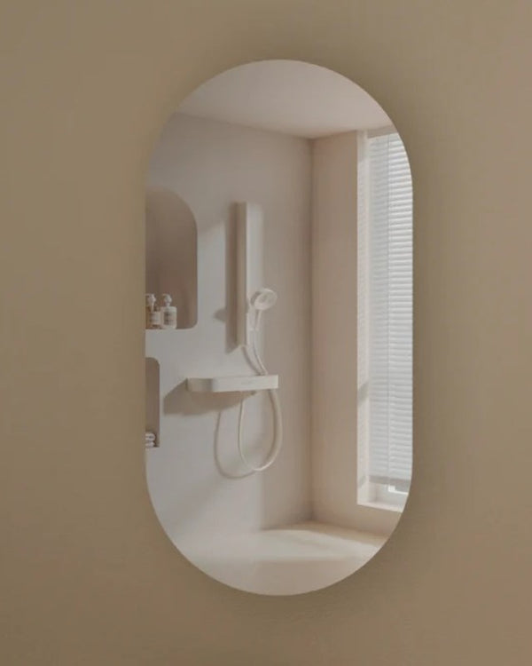 Carysil Noble 450x900mm Walnut Oval Shaving Cabinet