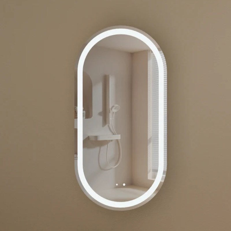 Carysil Noble 450x900mm Walnut Oval LED Shaving Cabinet