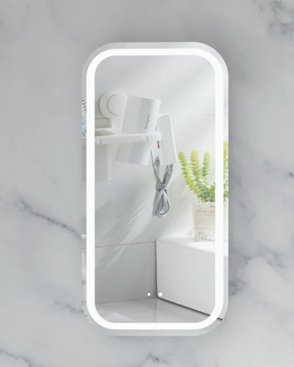 Carysil Earls 450x900mm Matte White Squircle LED Shaving Cabinet