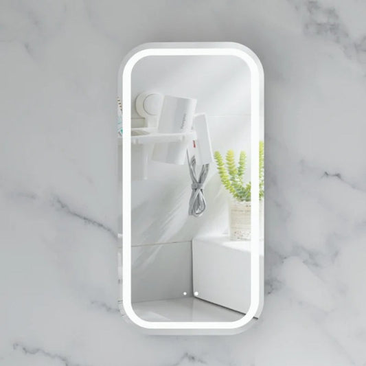 Carysil Earls 450x900mm Matte White Squircle LED Shaving Cabinet