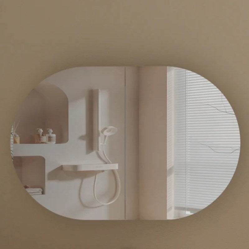 Carysil Mystic 900x600mm Walnut Oval Shaving Cabinet