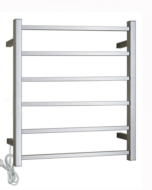 Chrome Heated Towel Rack 6 Bars