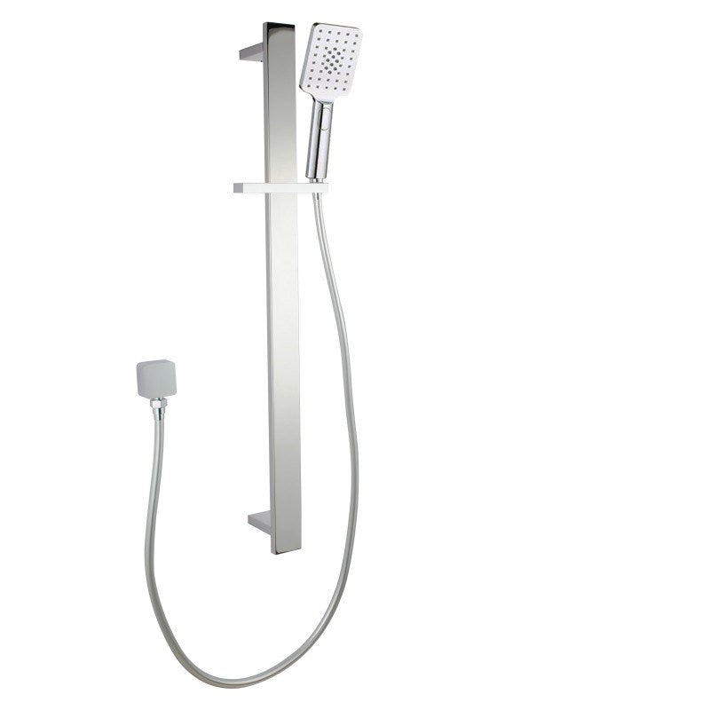 Chrome Shower Rail with Handheld Shower