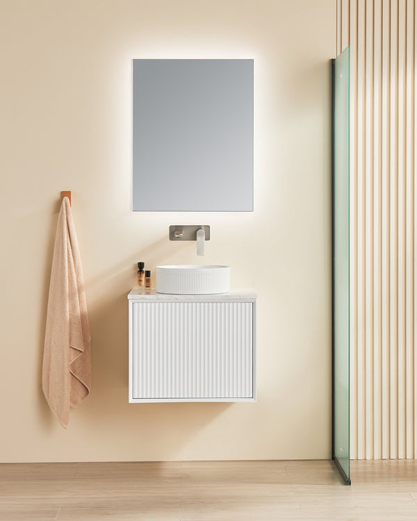 Kirribilli Matte White PVC 600mm Wall Hung Vanity (Cabinet Only)