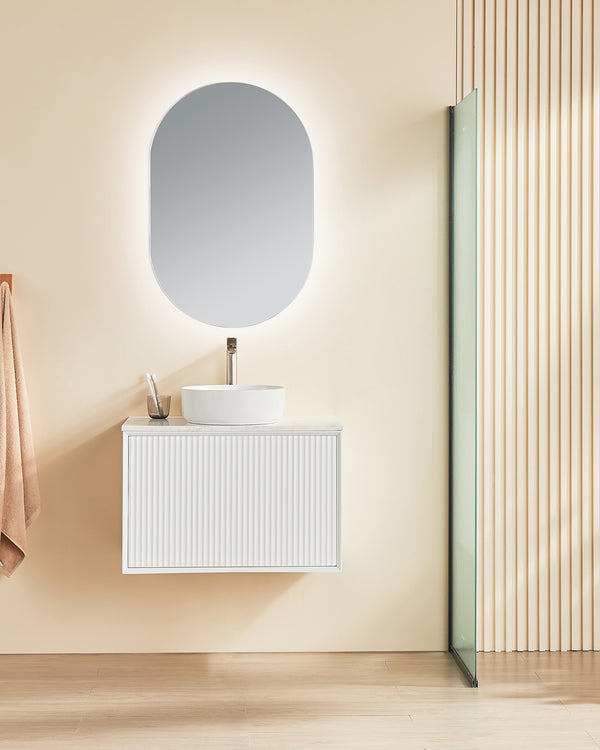 Kirribilli Matte White PVC 750mm Wall Hung Vanity (Cabinet Only)