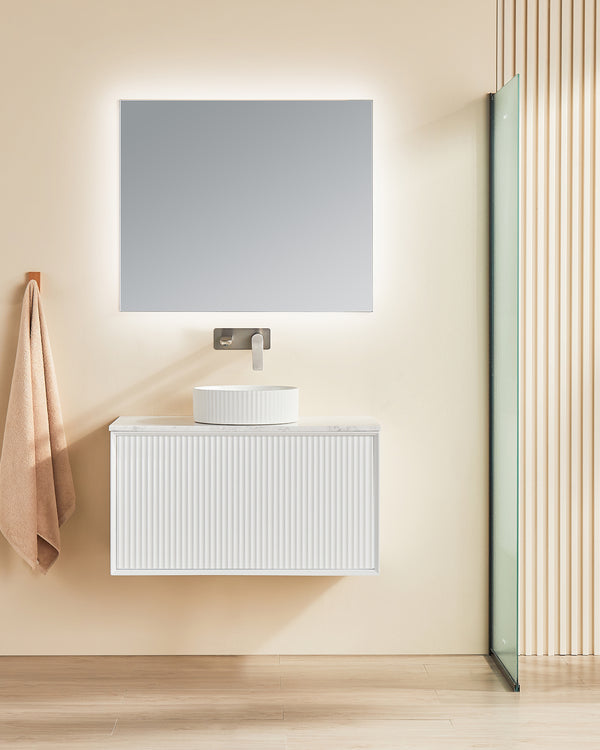 Kirribilli Matte White PVC 900mm Wall Hung Vanity (Cabinet Only)