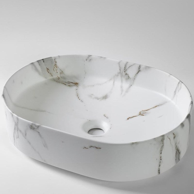 520x370x135mm Matte White Above Counter Basin