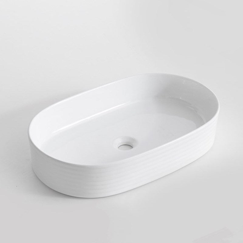 605x380x125mm Matte White Above Counter Basin