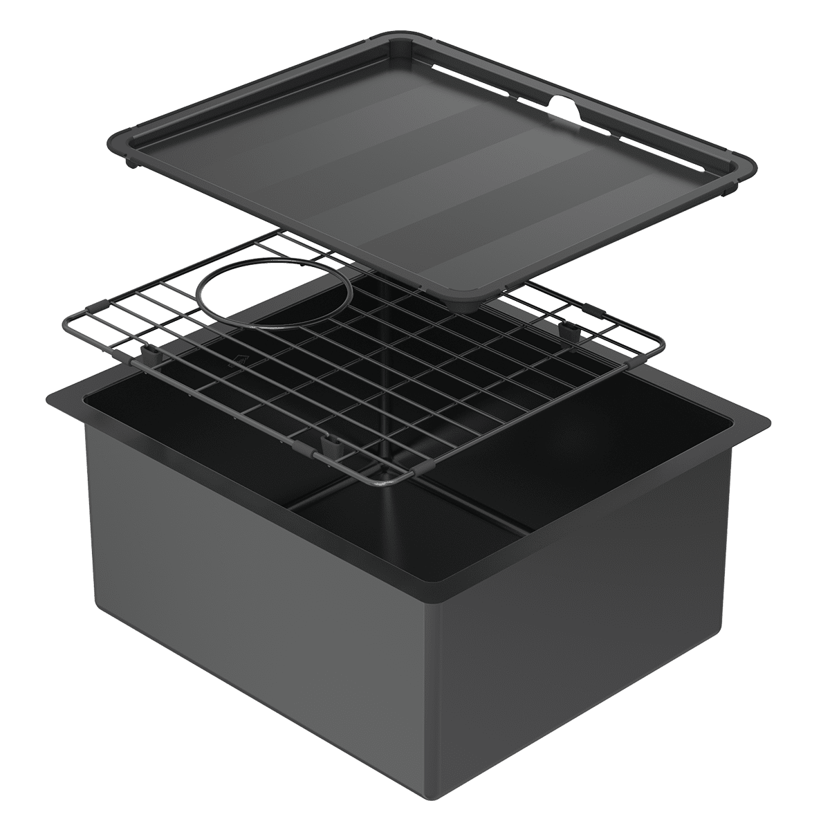 PIAZZA SGL BWL 390X445 + ACC - BLACK PEARL