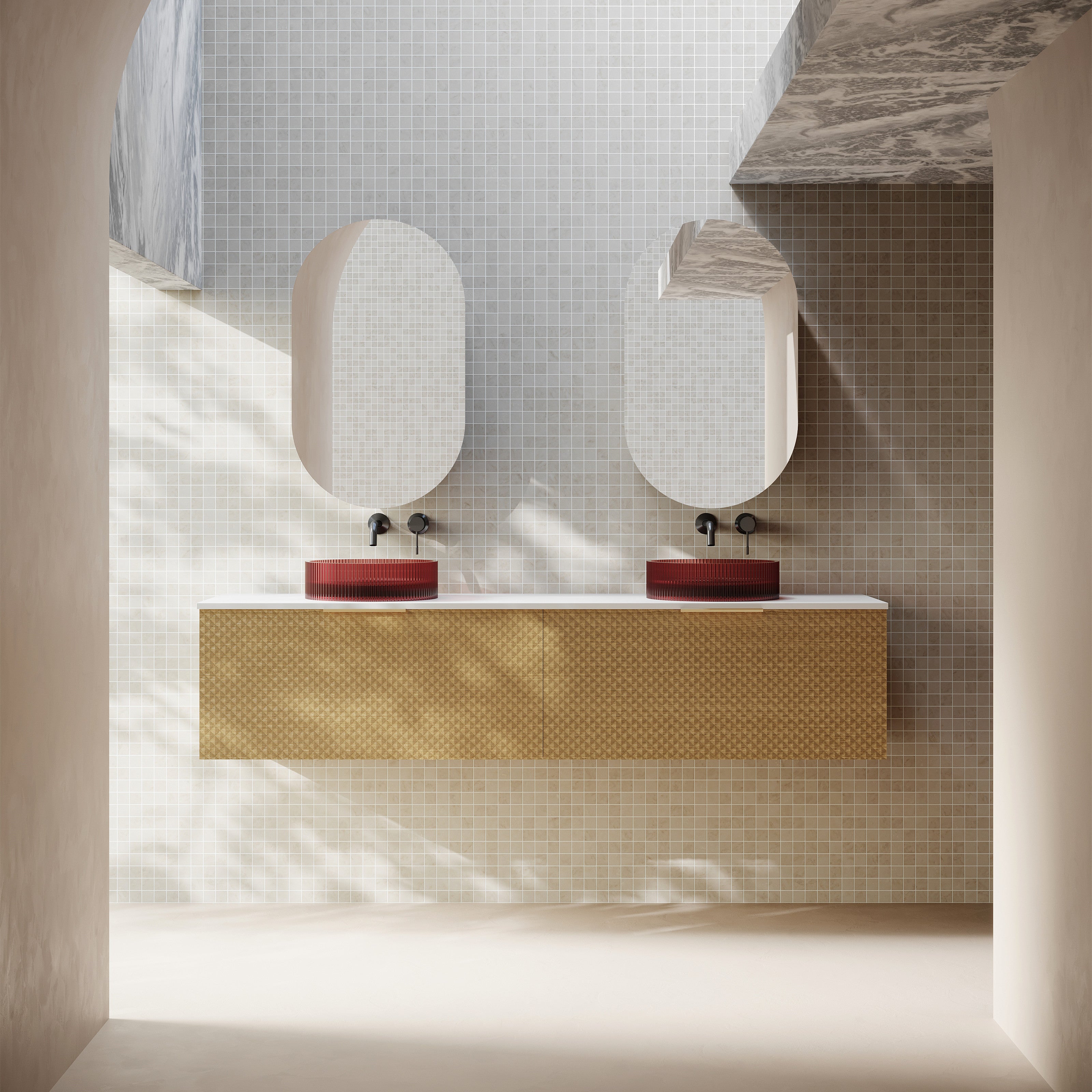 1800x465x390mm Relievo Oak