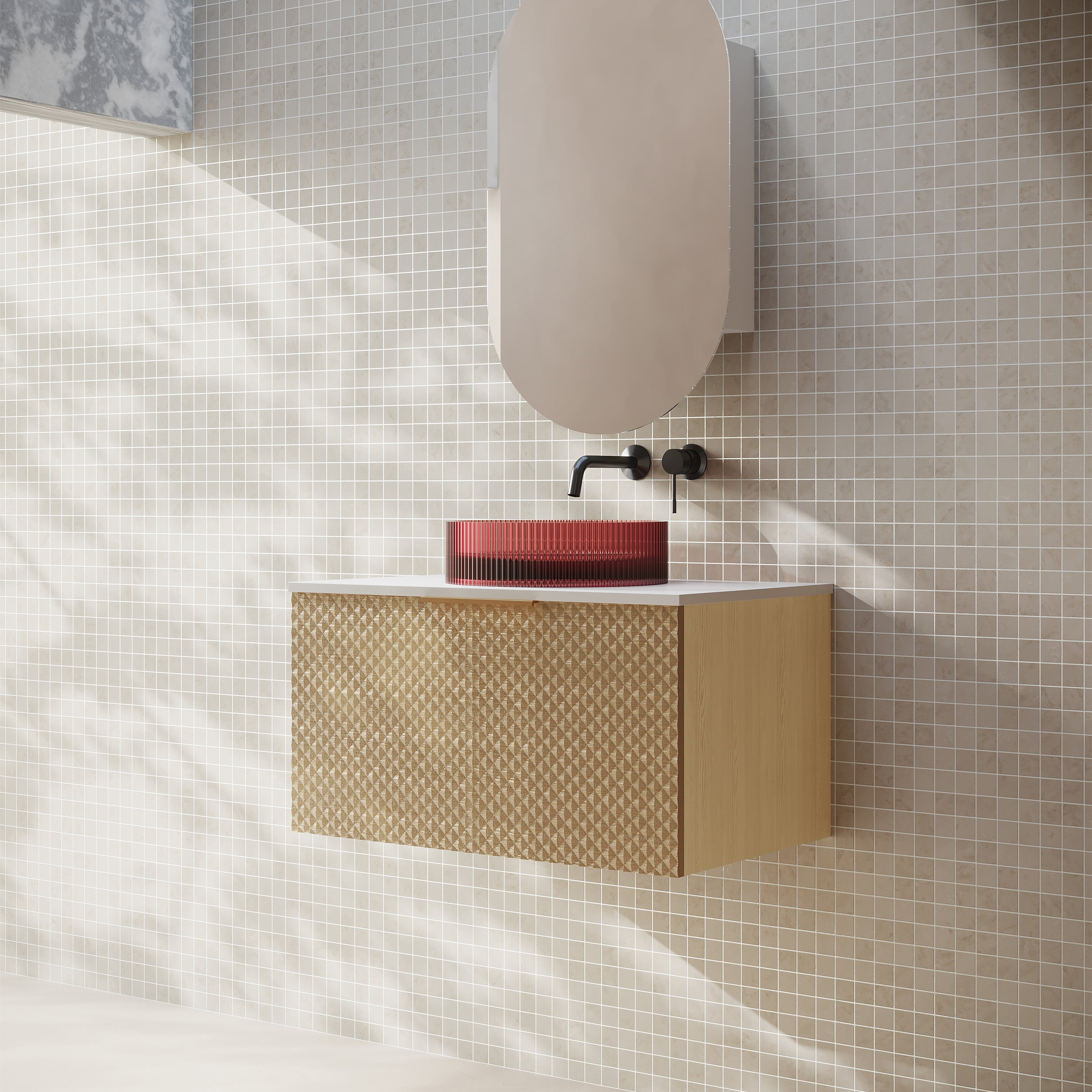 750x465x390mm Relievo Oak