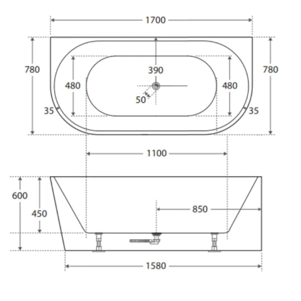 Auris btw 1700mm (gloss white)